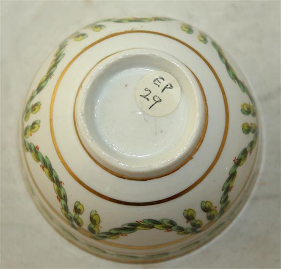 A Bristol hard paste porcelain teabowl and saucer, c.1780, diameter 13cm